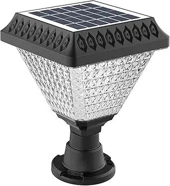 10W 33 LED Solar Square Gate Pillar Garden Light With Remote