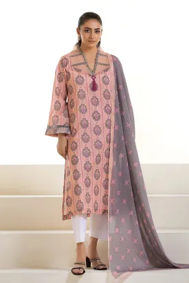 2PC Unstitched Printed Lawn Shirt and Dupatta KSD-2741