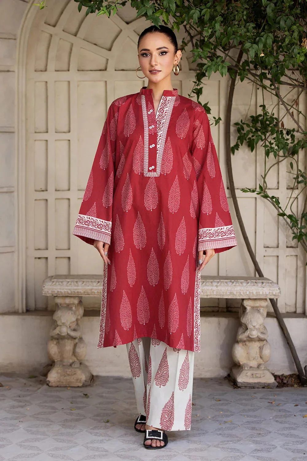 2PC Unstitched Printed Lawn Shirt and Trouser KST-2647