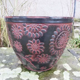 30cm Chengdu Patio Pot Black/Terracotta Plant Pot