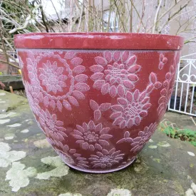 35cm Chengdu Patio Pot Terracotta/White Plant Pot