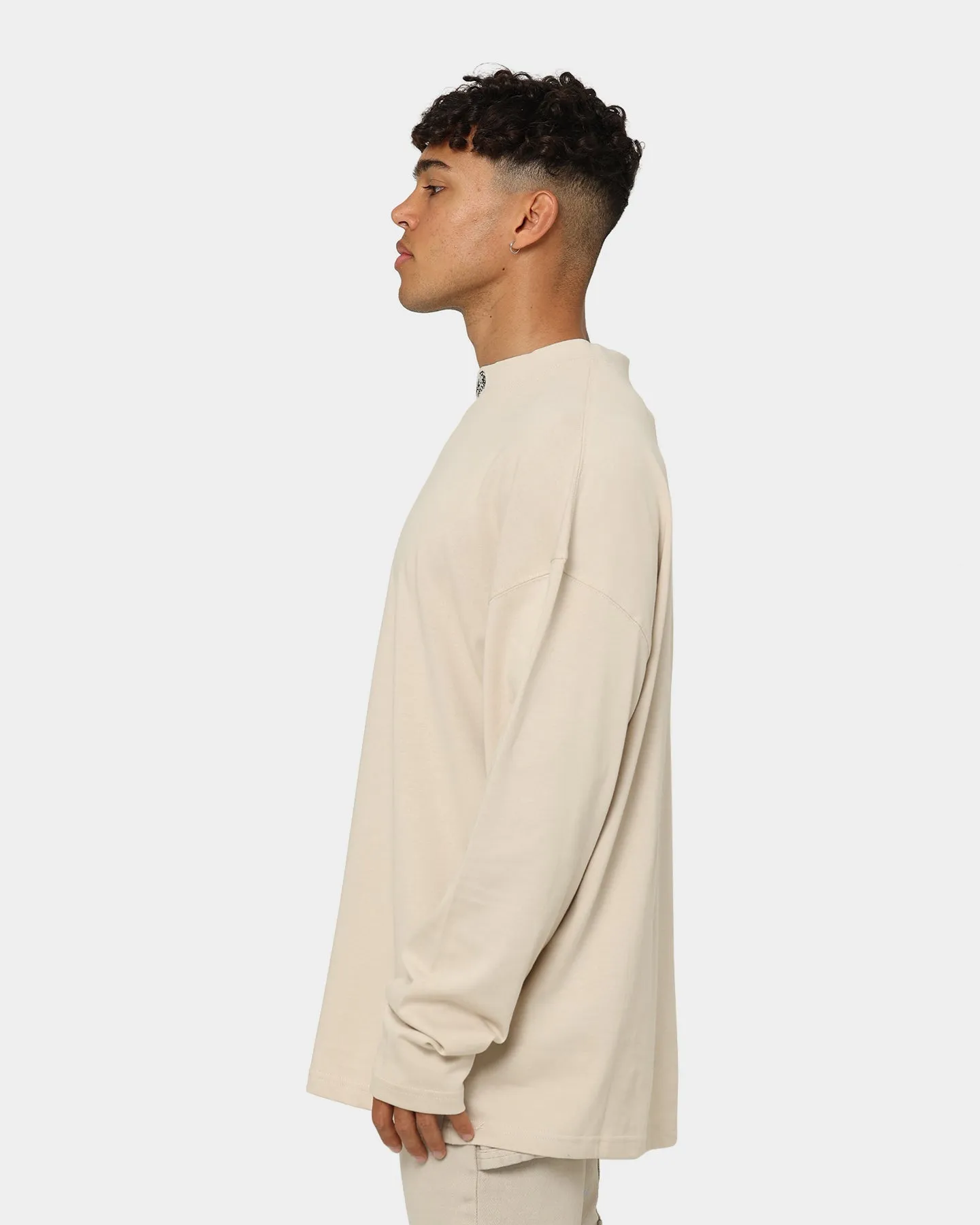 404 High Neck Long Sleeve T-Shirt Stone