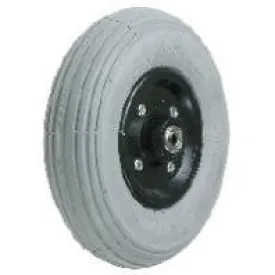 8 x 2 (200x50) 2-Piece Black Caster, Grey fitted tyre and tube