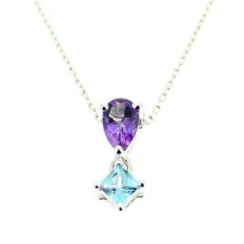 9ct White Gold And Gemstone Pendant-MG24