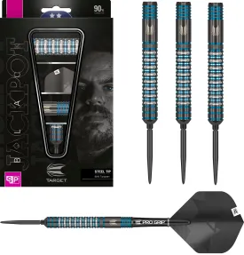 Adrian Lewis 90% Tungsten Black Steel Tip Darts By Target - Swiss Point