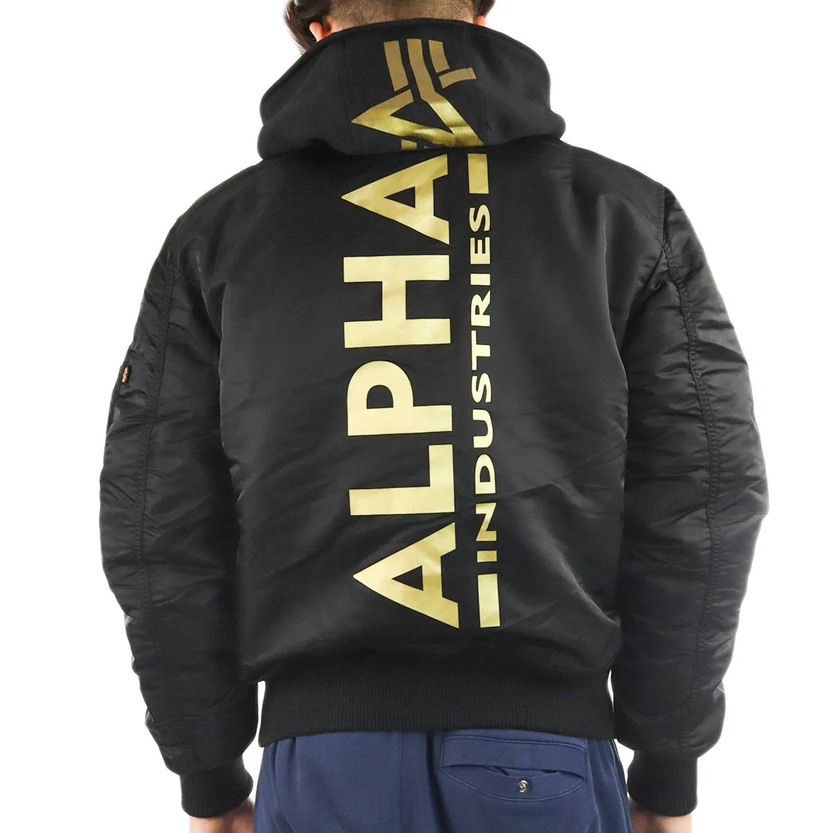 Alpha Industries Inc MA-1 Back Print Winter Jacke 128113-583 - schwarz-gold