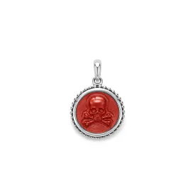 Anthem Small Red Jasper Skull Crossbone Amulet