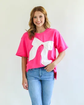 Big Bow Hot Pink Top