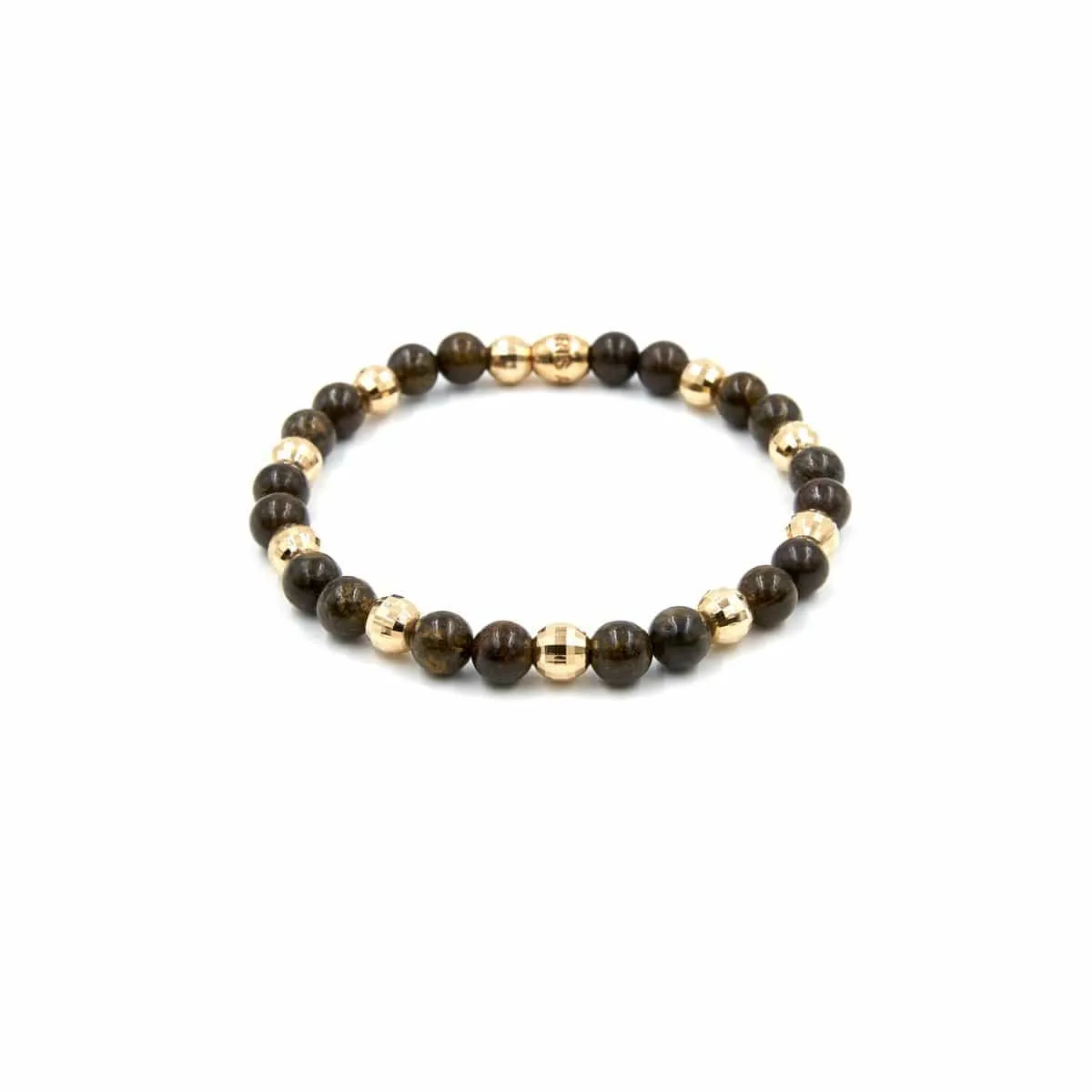 BLACK BEAD AND GOLD BRACELET