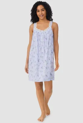 Blue Garden Floral Sleeveless Chemise