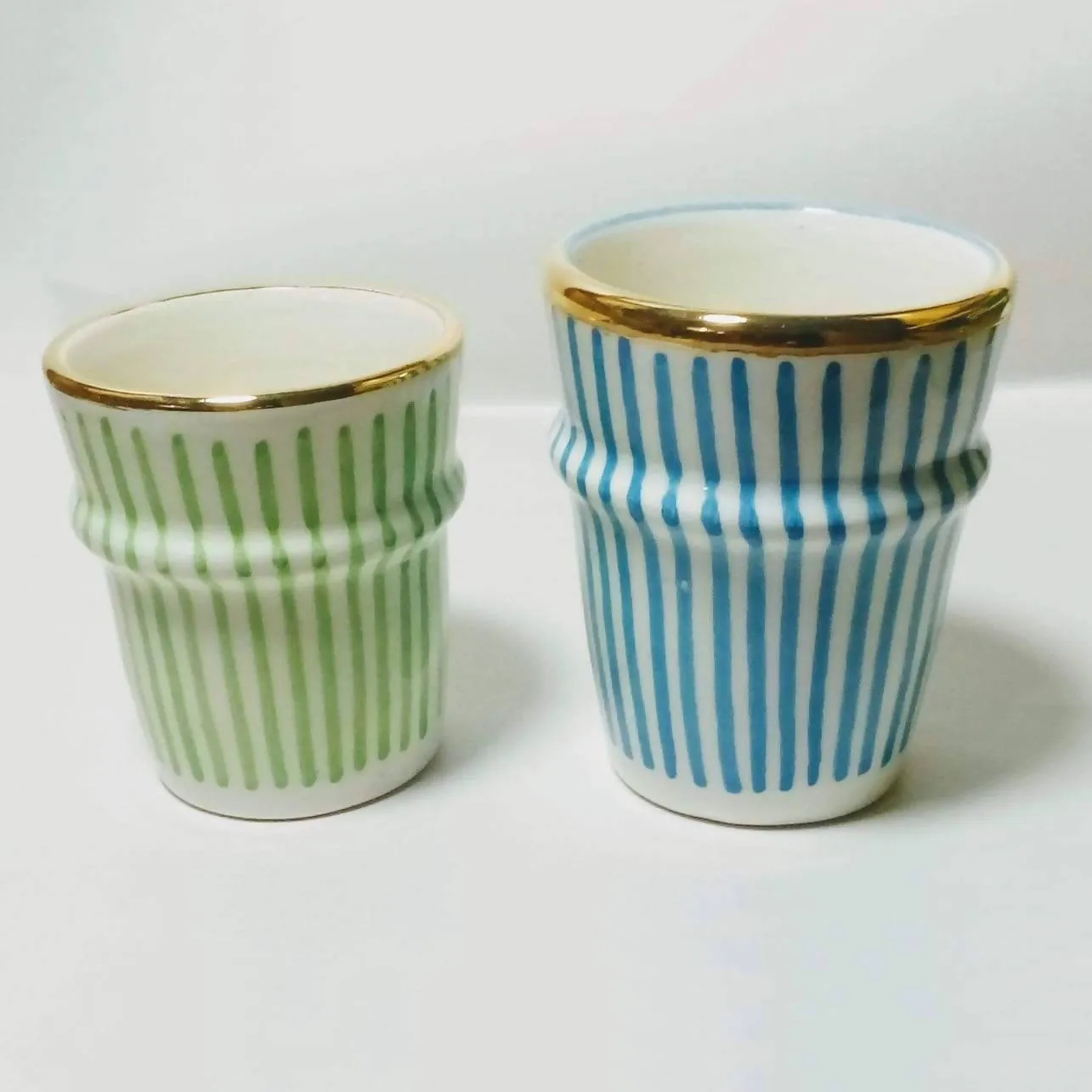 Blue Stripes Moroccan Coffee Cups