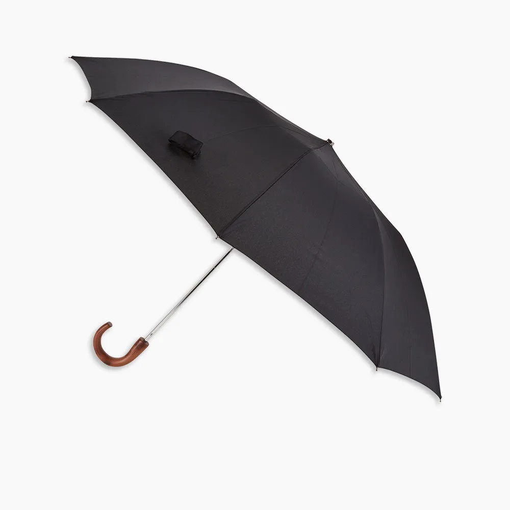 Brown Telescopic Umbrella with Black Maple Crook