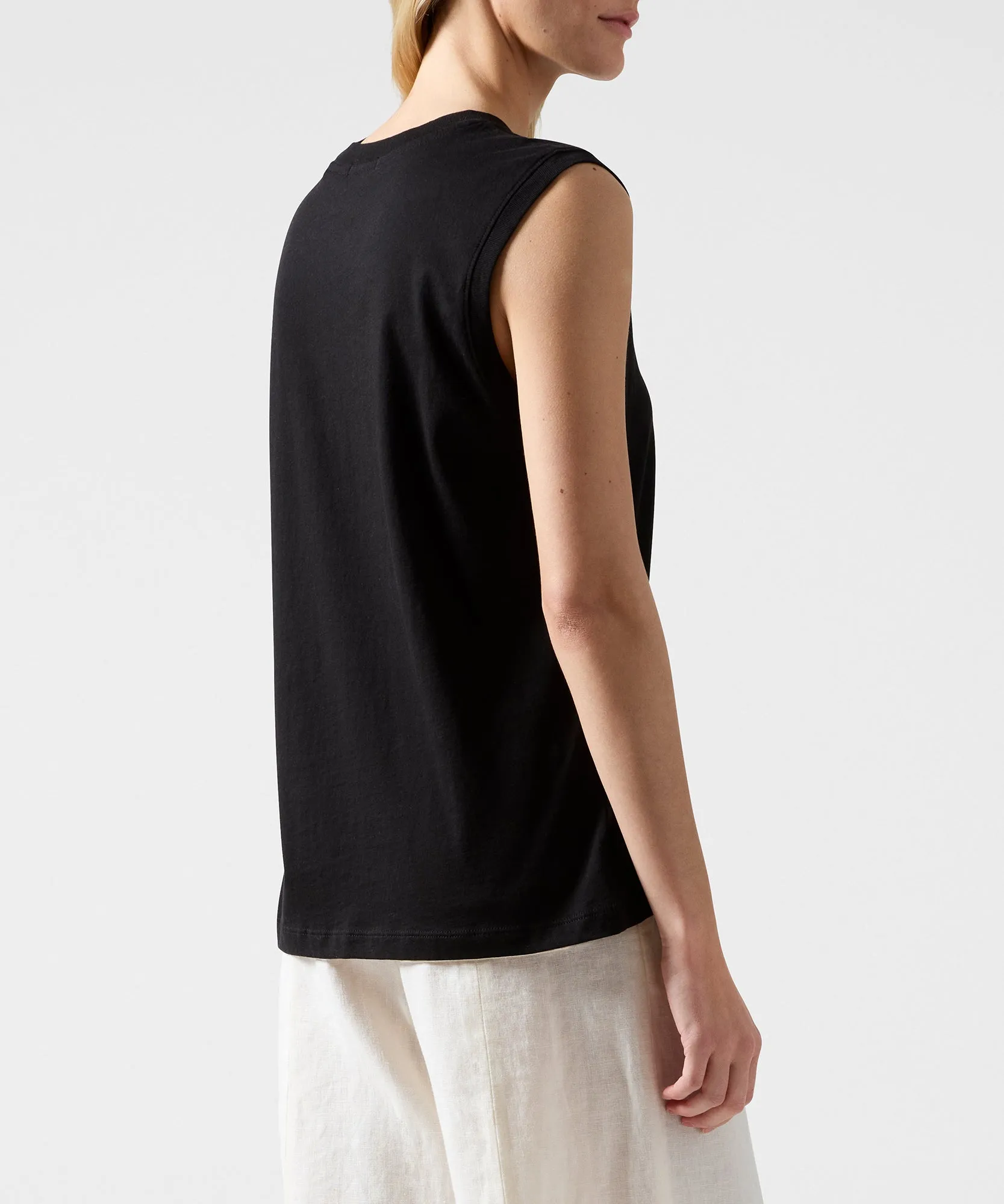 Classic Jersey Sleeveless Boy Tee - Black