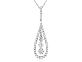 Diamond Cluster Teardrop Design Pendant