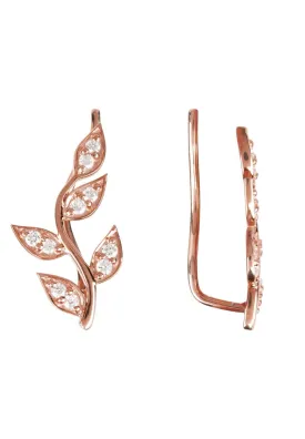 Diamond Leaf Ear Climber Rosegold