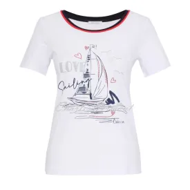 Dolcezza 'Love Sailing' Top with Diamante Detail - Style 23100 (White)