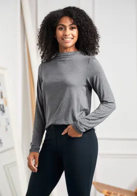 Essential Long Sleeve Mockneck (Heather Gray)