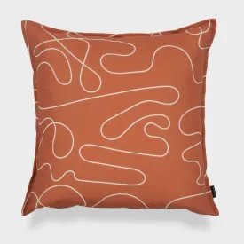 Flow Printed Linen Cushion - Tuscany