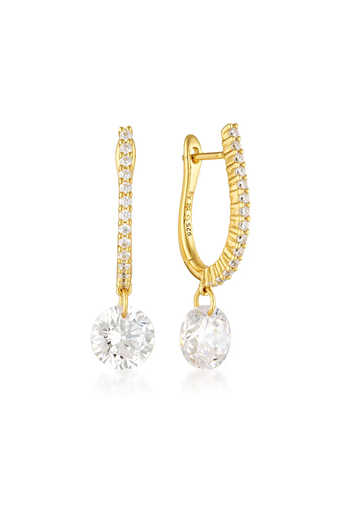 Georgini Mirage Mossman Earrings-  Gold & White CZ