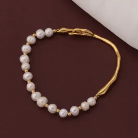 Gilded Harmony Pearl Bracelet