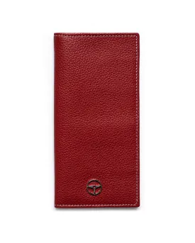 GLOBETROTTER - Full-grain Leather Long Wallet - Red