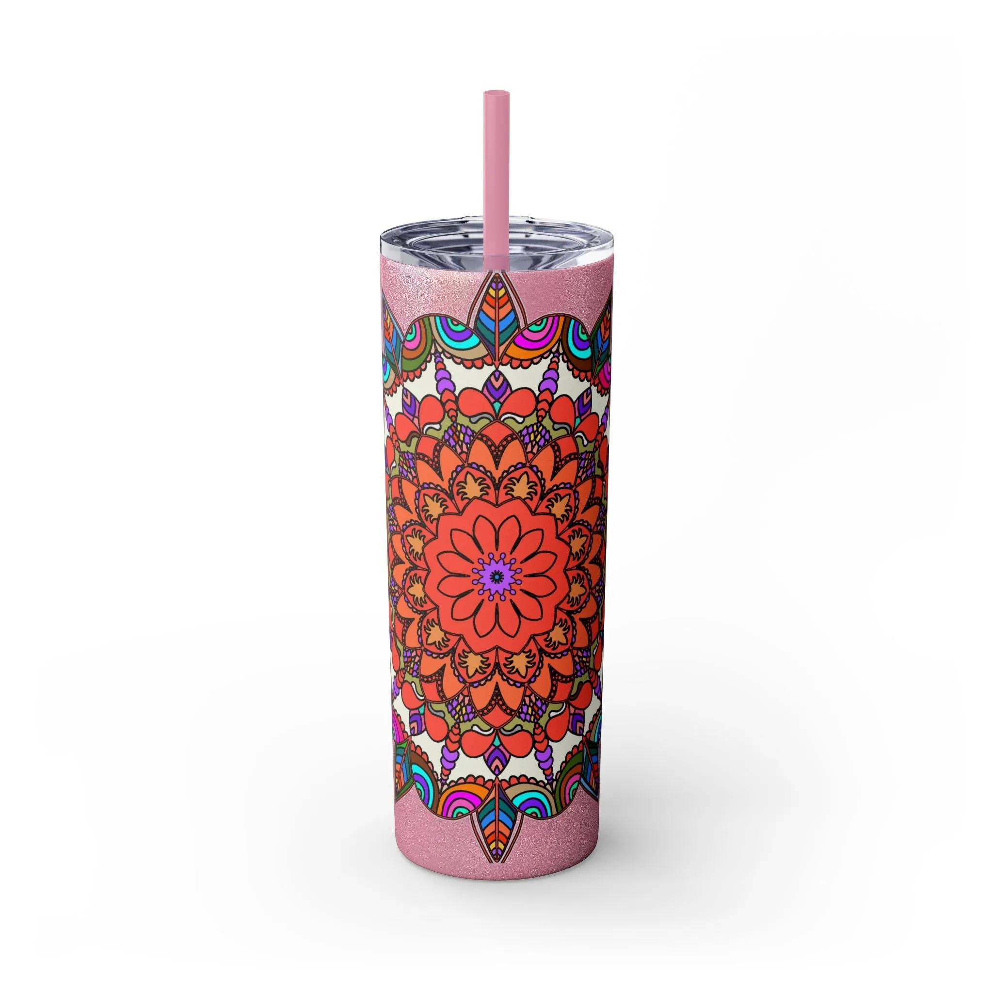 Hand-drawn Mandala Design Skinny Tumbler - Hot/Cold - BPA-Free