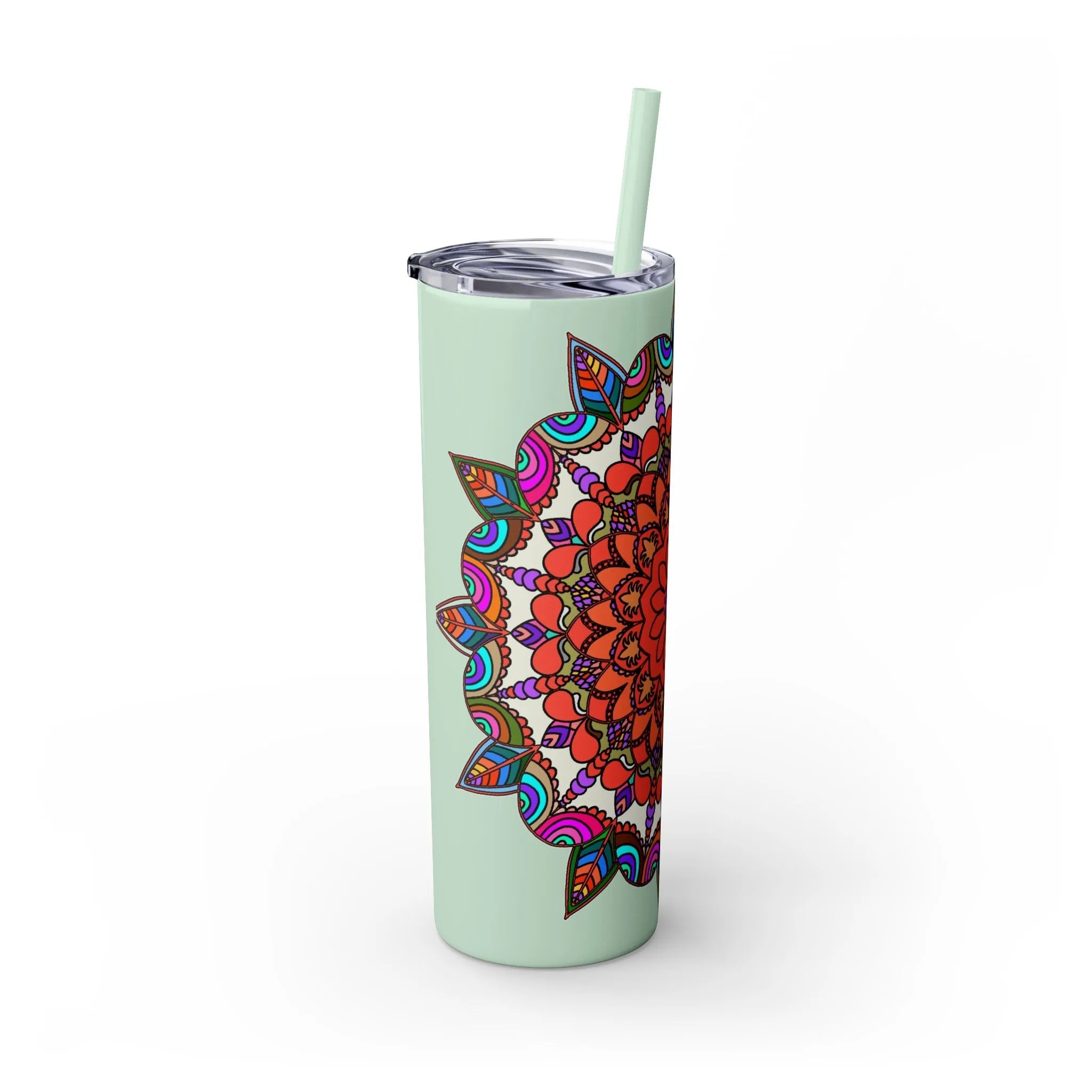 Hand-drawn Mandala Design Skinny Tumbler - Hot/Cold - BPA-Free