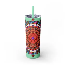 Hand-drawn Mandala Design Skinny Tumbler - Hot/Cold - BPA-Free