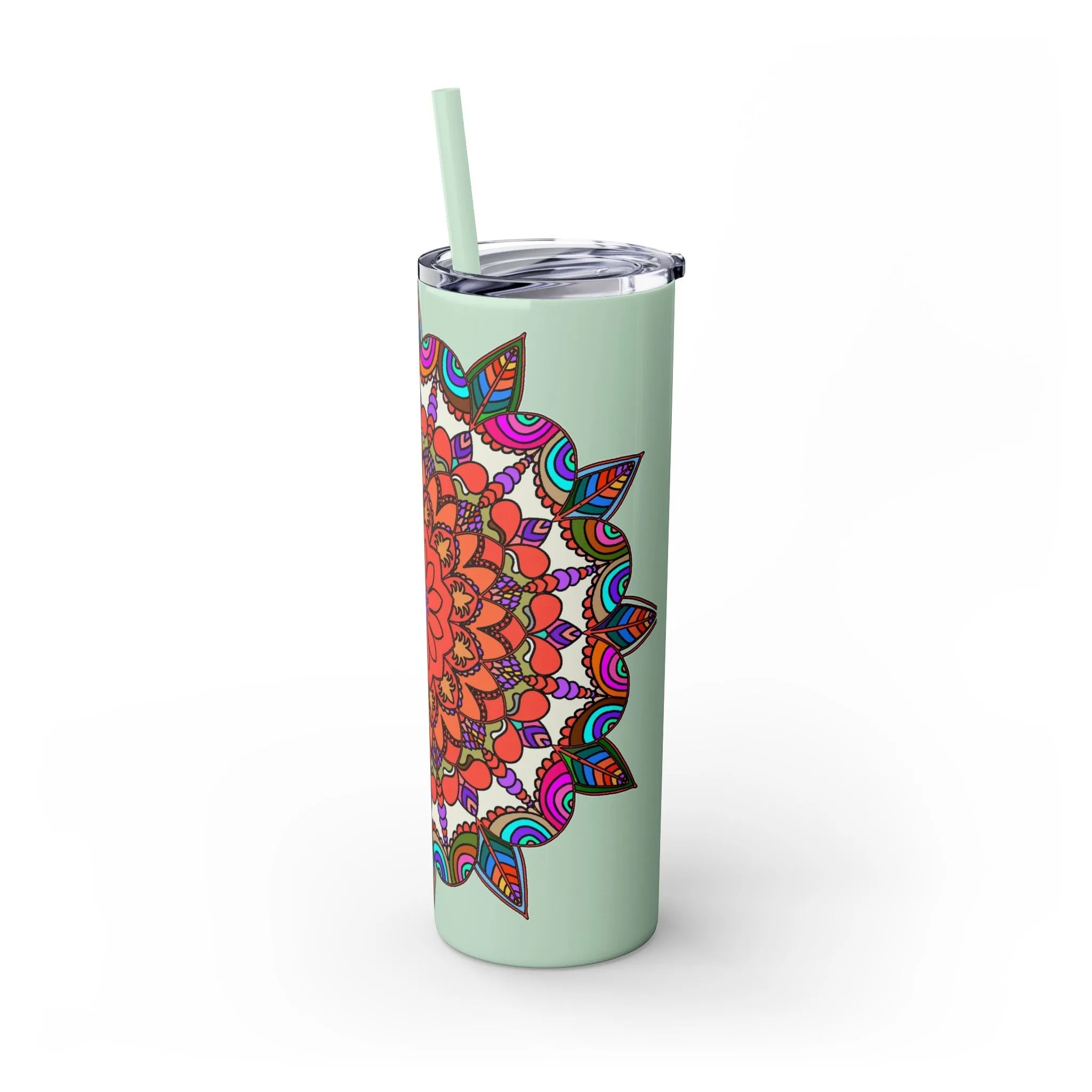 Hand-drawn Mandala Design Skinny Tumbler - Hot/Cold - BPA-Free