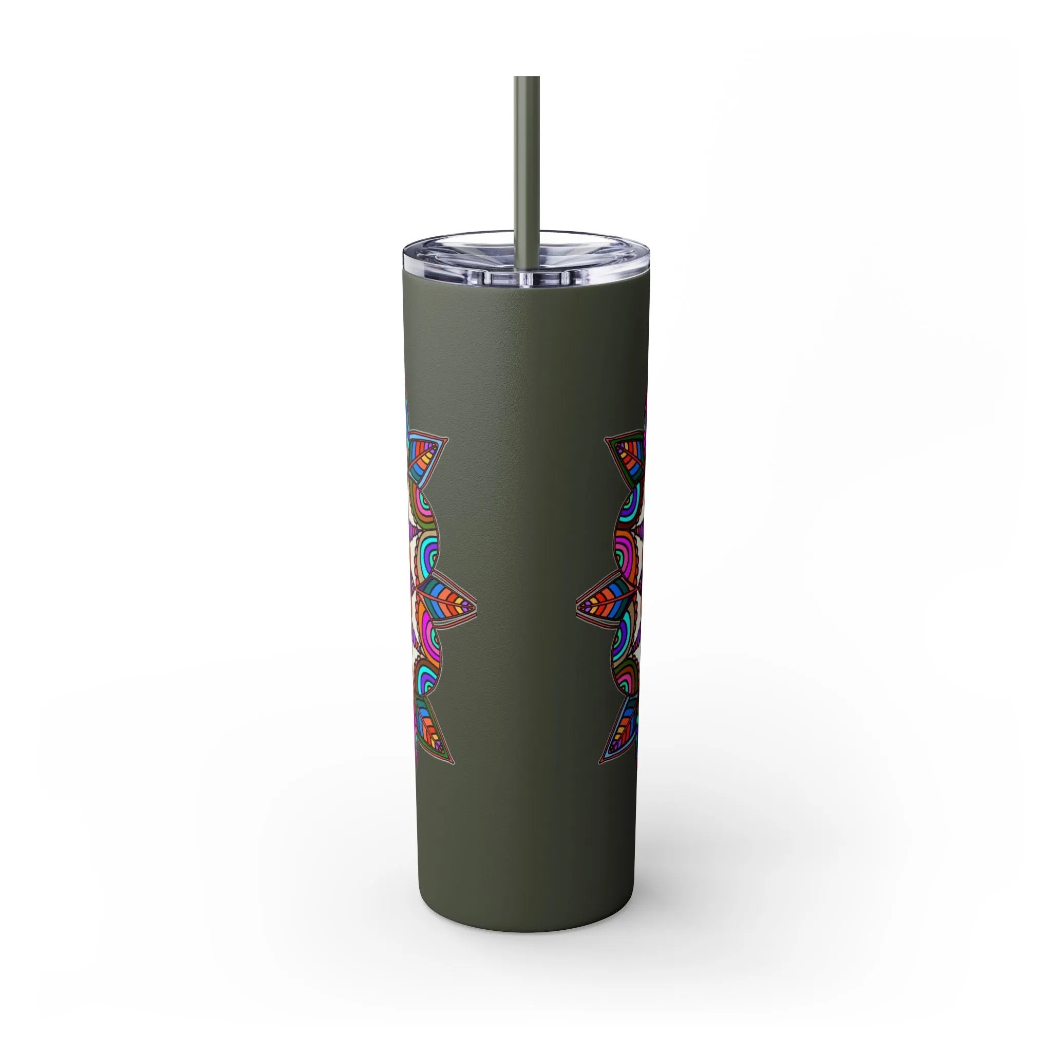 Hand-drawn Mandala Design Skinny Tumbler - Hot/Cold - BPA-Free