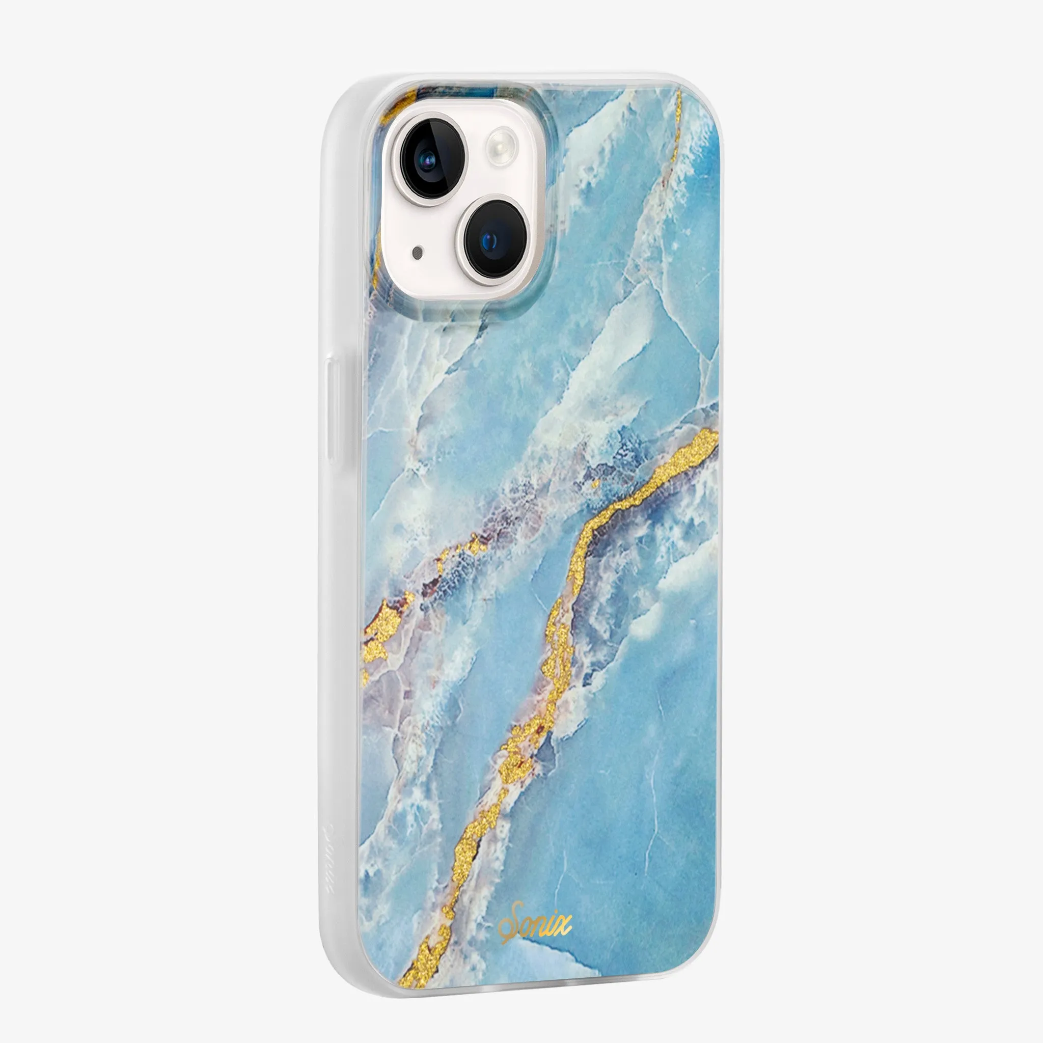 Ice Blue Marble MagSafe® Compatible iPhone Case