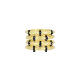 Industrial Finish Cobblestone Cage Ring