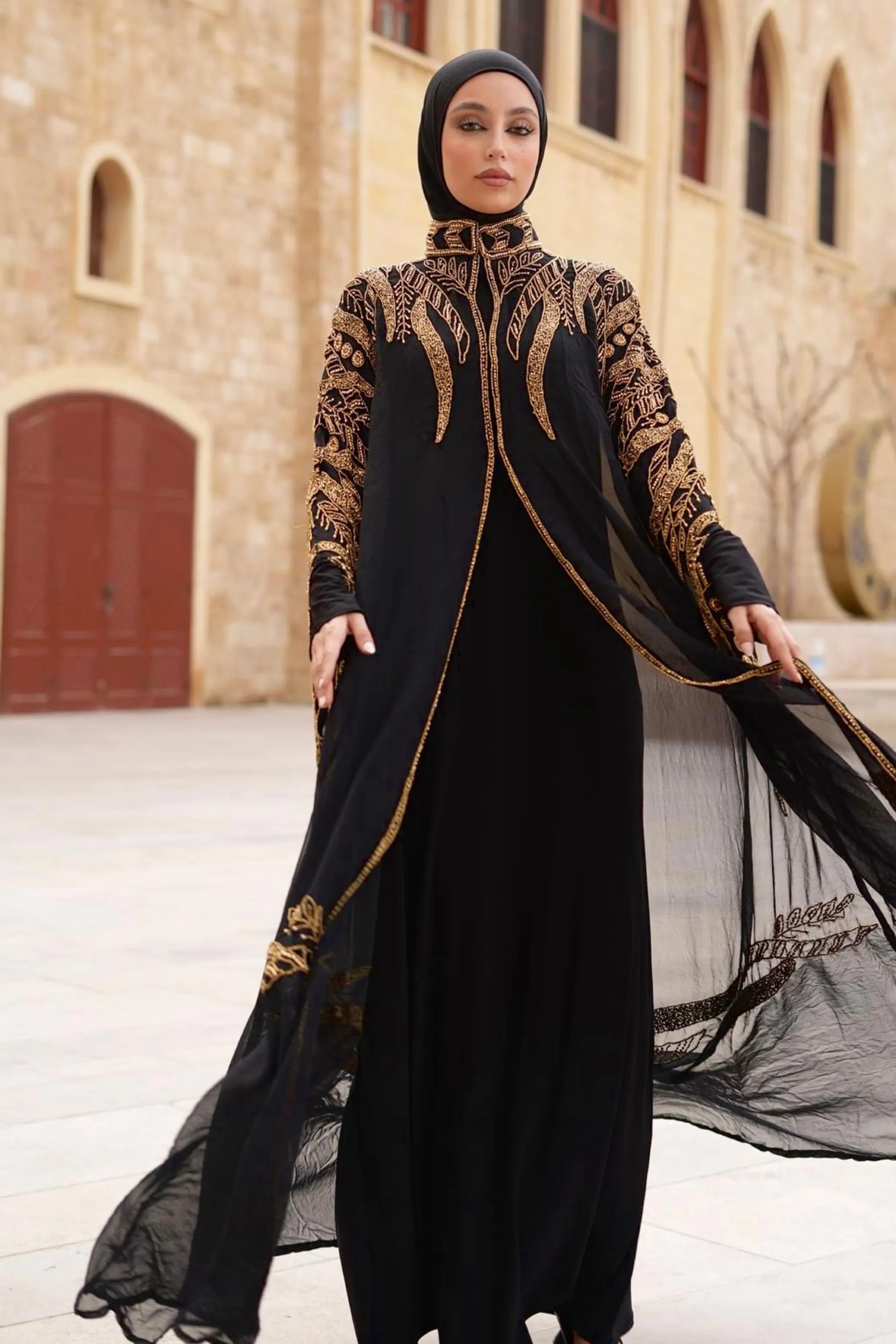 LAVISH COUTURE EMBELLISHED KIMONO