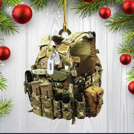 Personalized Tactical Vests Acrylic Ornament for Soldiers, Soldiers Ornament for Dad, Him