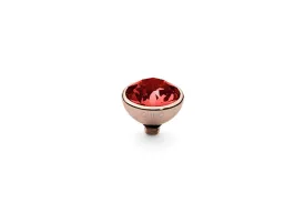 Qudo Rose Gold Plated Stainless Steel 10mm Bottone Topper in Padparadscha