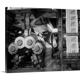 "1950s Newspaper Presses Rolling" Canvas Wall Art