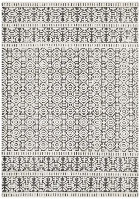 Rustic Casual Tribal Design Adonis Rug - Ivory/Black