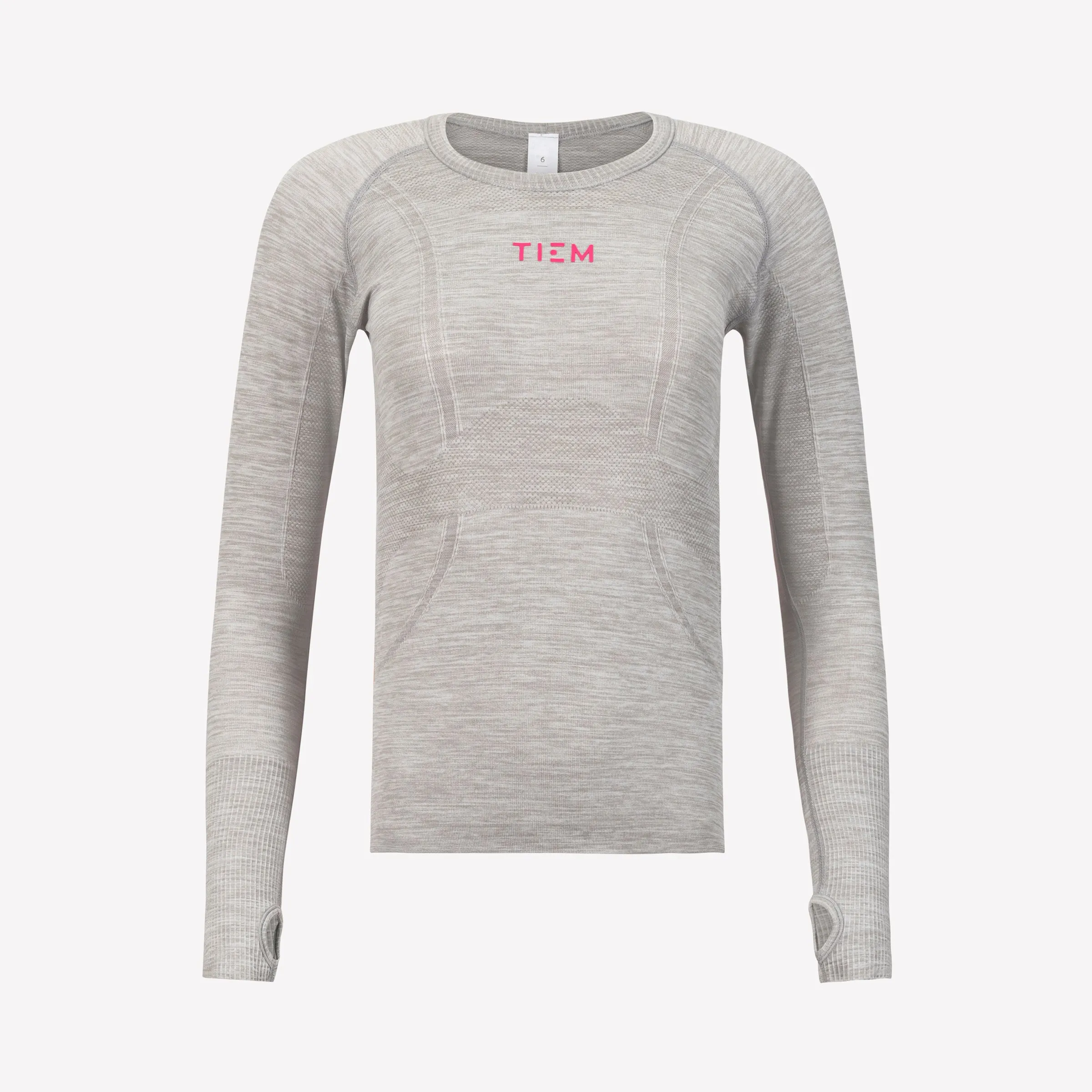 Seamless Long Sleeve - Gray/Pink