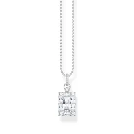 STERLING SILVER HERITAGE CZ PENDANT NECKLACE 40-45CM