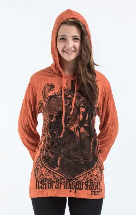 Sure Design Unisex Antique Buddha Hoodie Orange