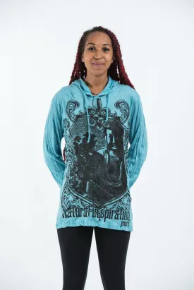 Sure Design Unisex Antique Buddha Hoodie Turquoise