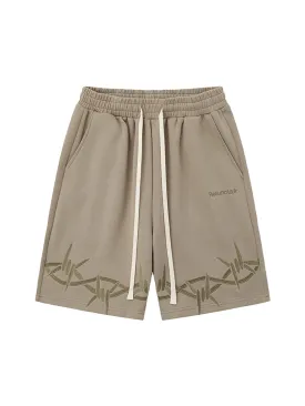 Thesupermade American Thorn Embroidery Casual Shorts