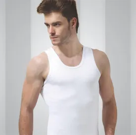 Viking Sleeveless Men's Round Neck White Vests (Pack of 5)