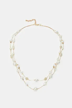 Women Gold Pearls Necklace