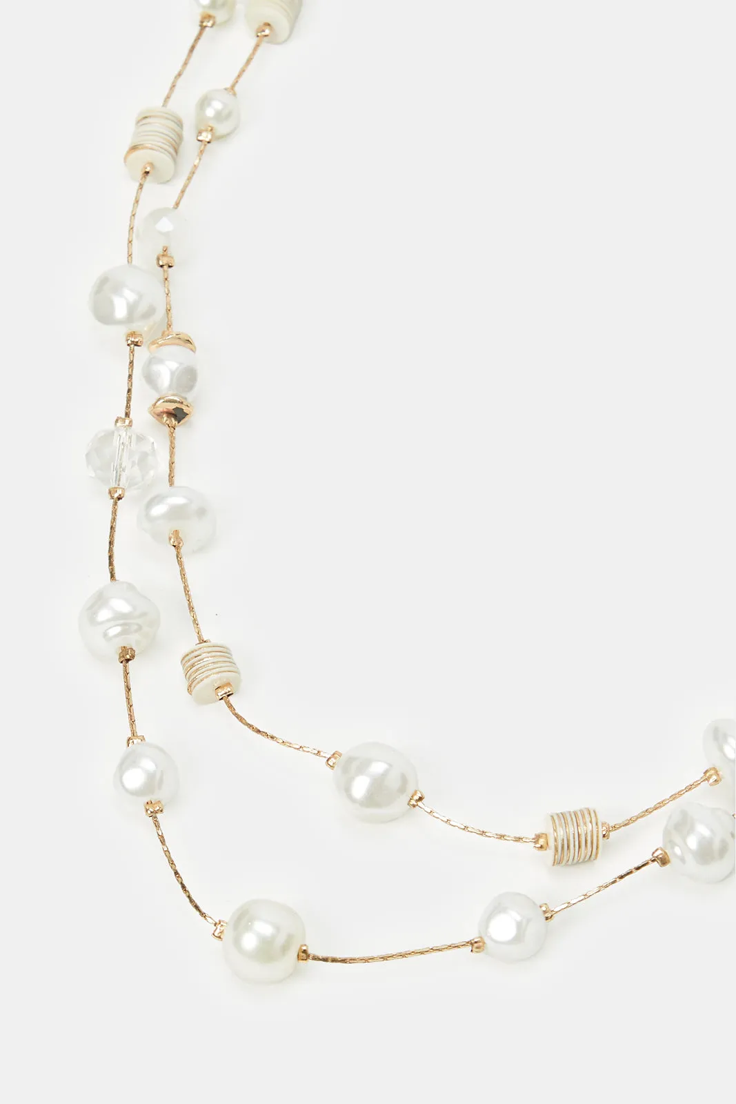 Women Gold Pearls Necklace